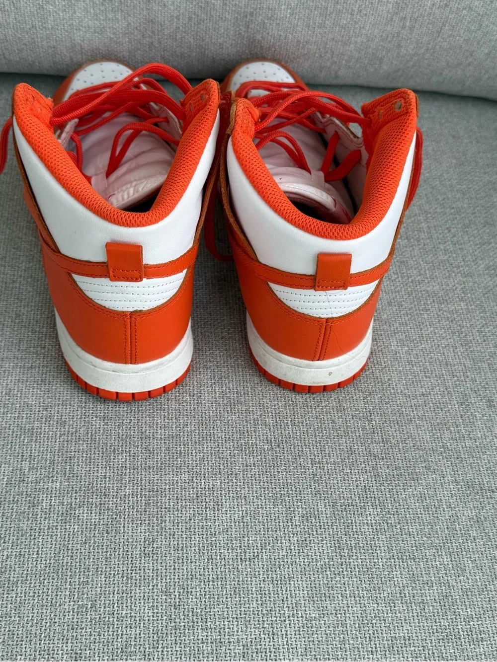 Nike High-Top Athletic Sneakers in Orange and White